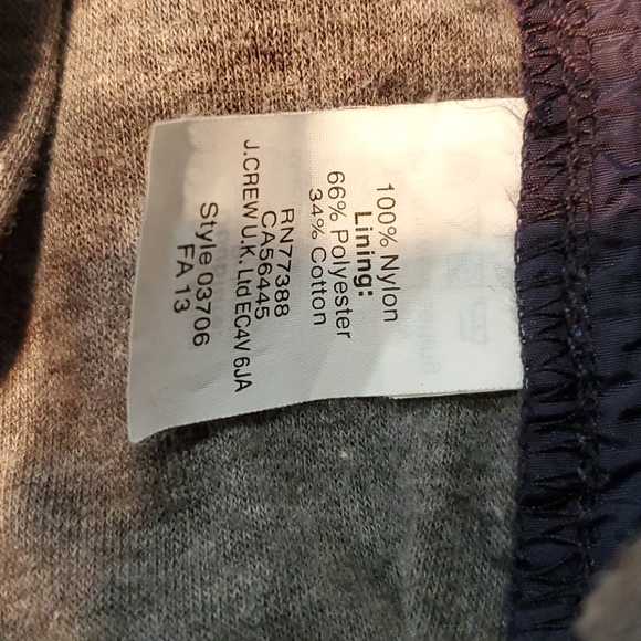 J.Crew Navy and Grey Relaxed Bonded Nylon Bomber Full Zip Jacket Size Small - Picture 6 of 7